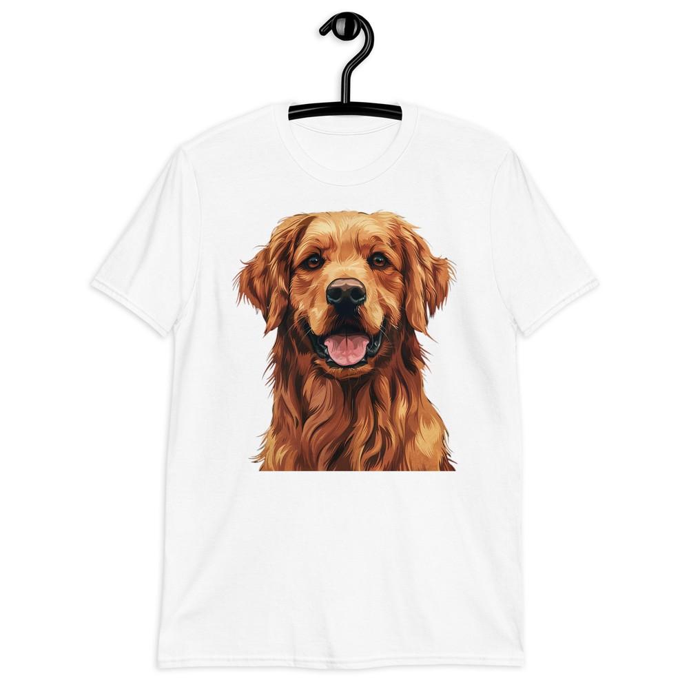 

Футболка унисекс с коротким рукавом и милым графическим принтом для любителей собак породы золотистый ретривер 2XL