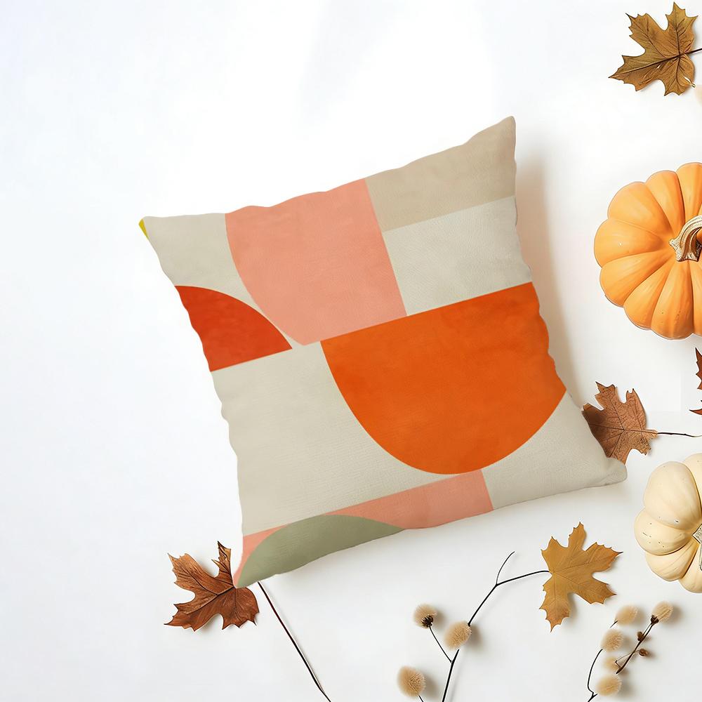 Simple Casual Soft Elegant Morandi Geometric Cushion Cover Washable Linen Pillowcase Soft for Daily Sofa Bed Home Room Decor