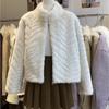 Short fur jacket women's clothing autumn and winter new small man with cotton thickened furry imitation mink hair top