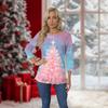 Жіночий різдвяний топ з круглим вирізом і рукавом 3/4