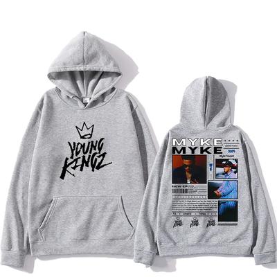 Rapper Myke Towers Tour Moletom Casual Harajuku de Manga Comprida com Capuz Roupas de Lã com Capuz Sudaderas