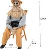 Halloween Decorations Animatronic Scary Sitting Scarecrow with Spooky Sound Glowing Eyes Props Decor for Home Party Indoor Porch Yard Decoration