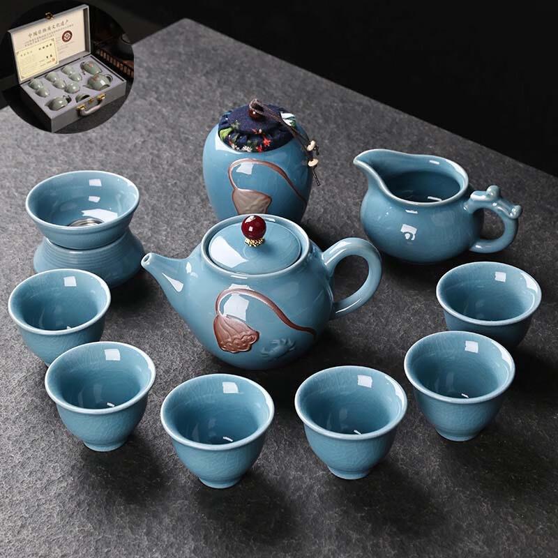 Retro Ge Kiln Ceramic Kung Fu Tea Set Gift