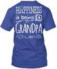 Happiness Is Being A Grandpa Happy T-Shirt Made In the USA Size S To 5XL