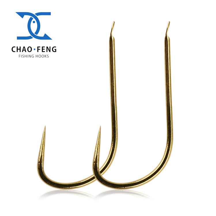 Barbless Gold Fish Hooks for Carp - Super Sharp Fine Ground Sleeve Fine Gold Sleeve 1#