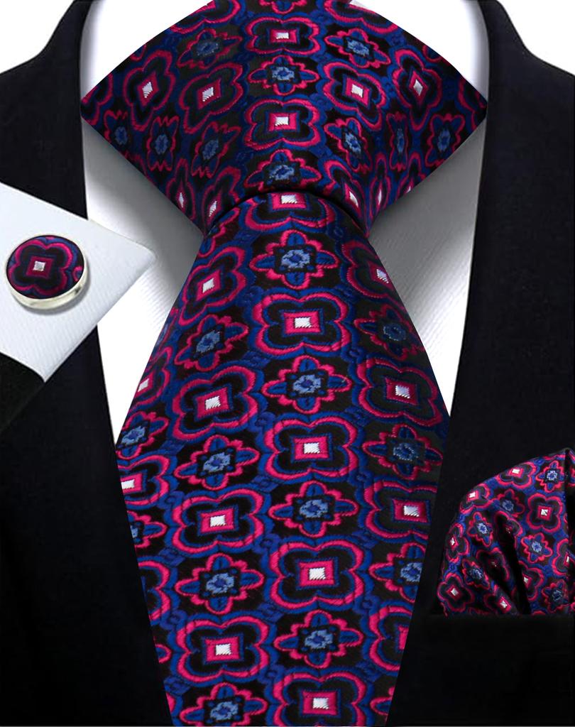 Mens Tie Paisley Jacquard Woven 8Cm Formal Business Wedding Necktie Pocket Square Set Suit Cravat High Quality Handmade Gravata