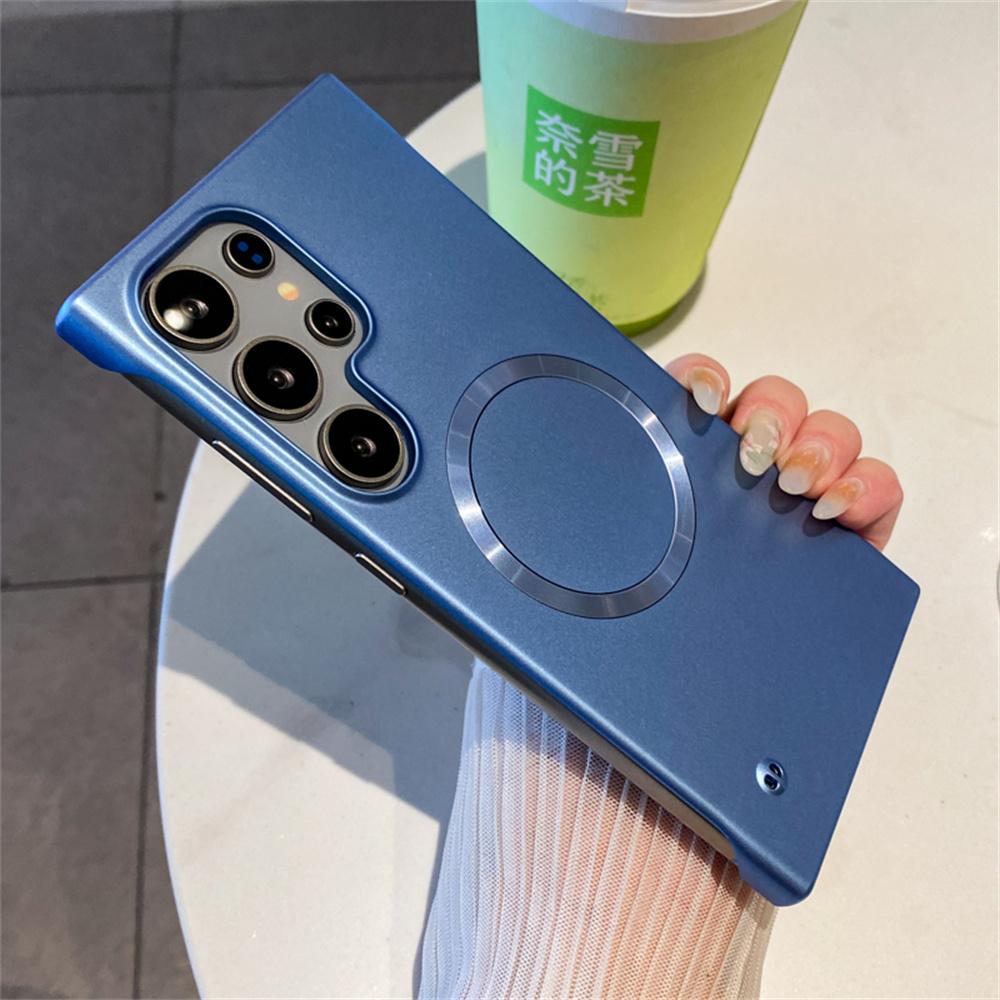Luxury Magnetic For Magsafe Frameless Phone Case For Samsung S26 S25 S24 Ultra S22 S23 Plus Slim Metal Borderless Cover