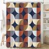 Modern Geometric Bathroom Shower Curtain Striped Circle Patterns Decorative Water-Resistant Waterproof Fabric