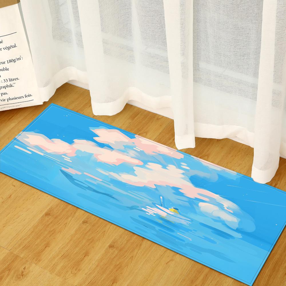 Fresh Bathroom Non-Slip Door Mat Bathroom Mat Kitchen Absorbent Long Floor Mat Bedroom Living Room Carpet