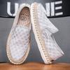 Men's Espadrilles Autumn Sneakers Summer Breathable Mesh Flats Lightweight Slip-on Loafers Man Fashion Plaid Cloth Casual Shoes