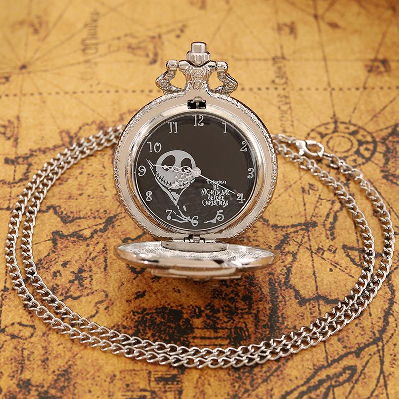 Men's Pocket Watches Vintage Bronze Pocket Watch Skeleton Skeleton Pre-Christmas Quartz Pocket Watch Chain Gift for Men and Women
