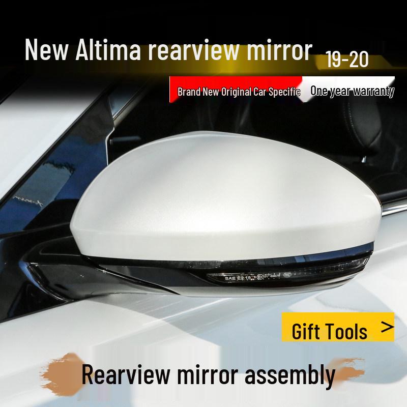 

Fits Altima Rearview Mirror Assembly for 2019-2023: Side Folding Reversing Mirror Housing Cover 5-wire Pearl White Driver Adjust