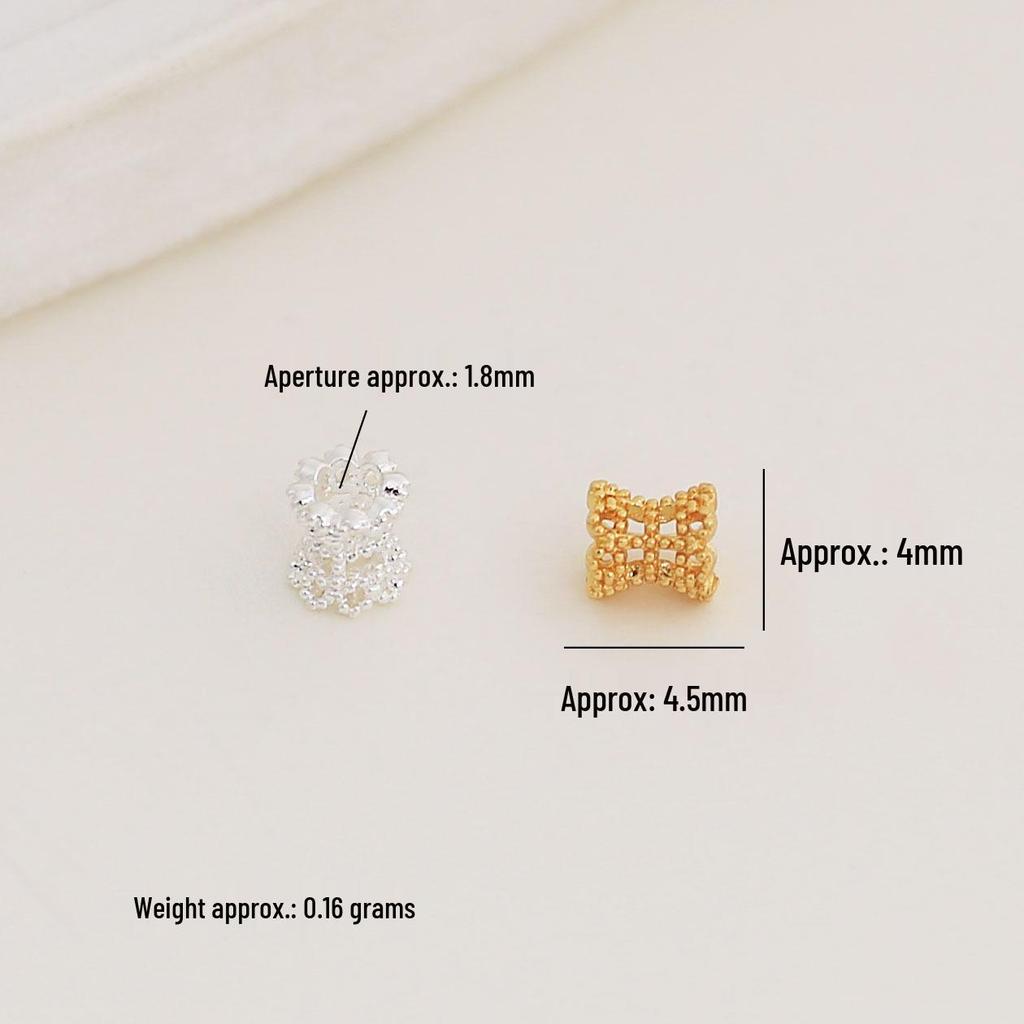 18k Gold-Filled Color-Preserving Hollow Waist Flower Spacer Beads for DIY Double-Sided Crystal Bracelet Jewelry