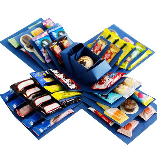Explosion Gift Box 5-Layer Snack Explosion Box DIY Scrapbooking Box for Anniversary Birthday Valentine's Day Wedding Gift