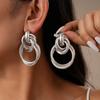 Glossy Geometric Round Knotted Earrings, Unique and High-end Earrings