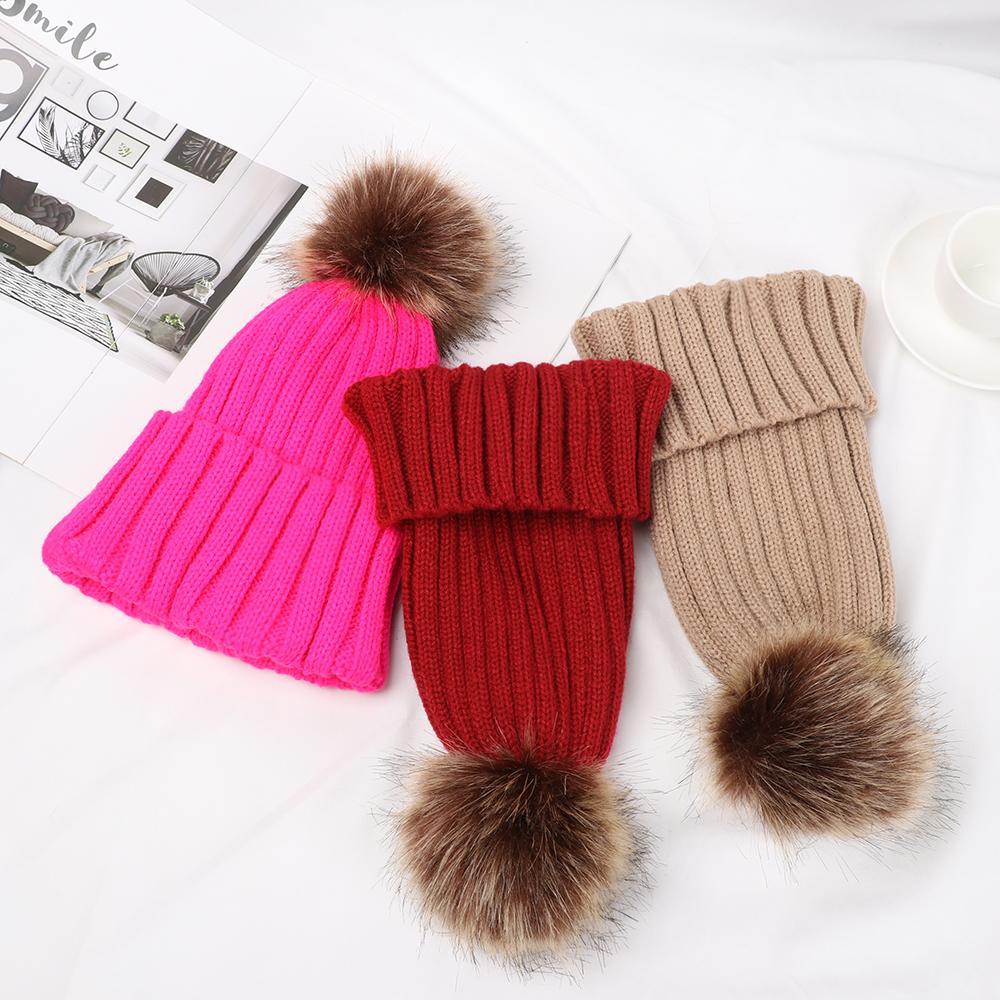 Warm Soft Detachable Beanie Cap Winter Cap Ski Hat Knitted Hat