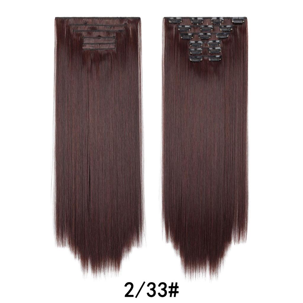 6Pcs/Set Clip-in Hair Extensions Long Straight Hair for Full Head Synthetic Hairpiec for Women Ladies