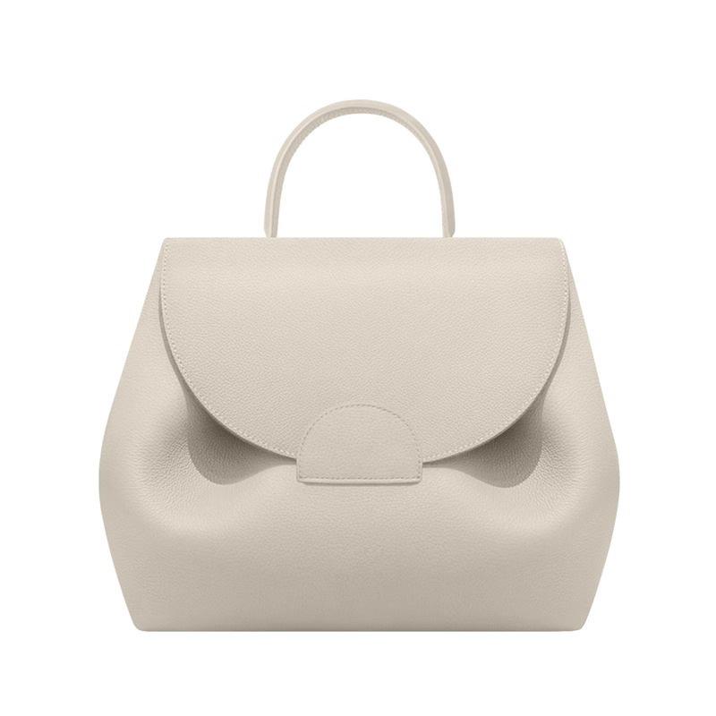 A Niche Design Camel Lychee Cowhide Spliced Hand-held Crossbody Bag
