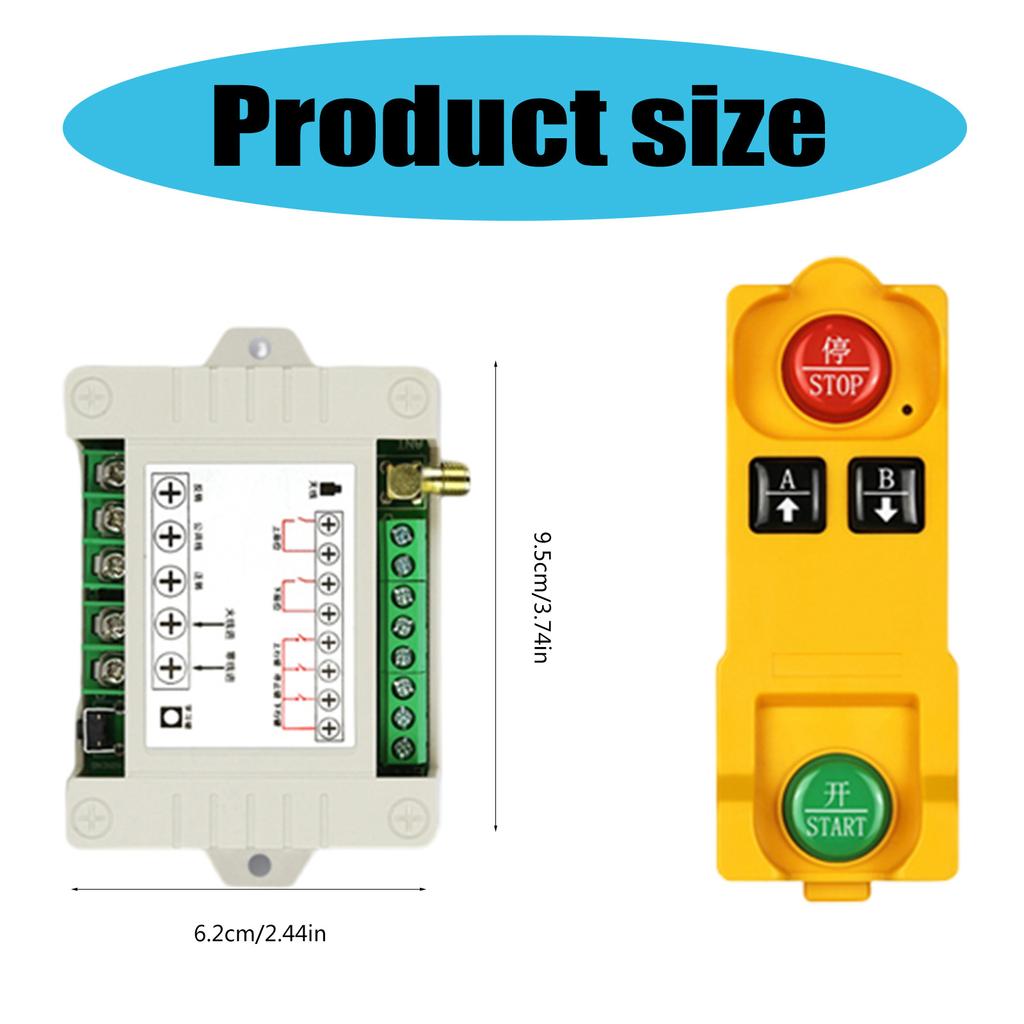 433MHz Trådløse Fjernkontrollbrytere 12V-36V/220V 2-kanals Mottakermodul med 2-kanals Fjernsender-sett