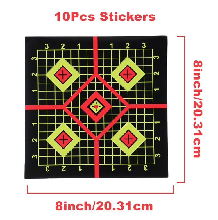 10pcs Self-Adhesive Shooting Targets Target Pasters Shooting Stickers Hunting Target Dots Sticker for BB Gun Pellet Gun Airsoft