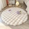 1pcs Creamy Style Polyester Plush Rug Round Solid Color Bubble Fleece Rabbit Fur-Like Window Seat Bedroom Bedside Mat