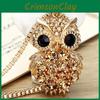 Elegant Geometric Owl Pendant Necklace Featuring Rhinestone Accents In Gold Color