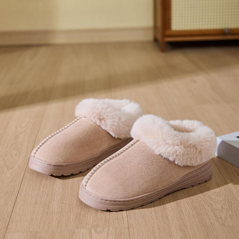Cross-border wholesale bag heel thick-soled snow boots velvet outer cotton shoes winter couple casual home non-slip cotton slippers