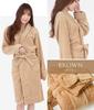 ORIGINLIFE Fluffy Unisex Bathrobe, Brown, Microfiber,