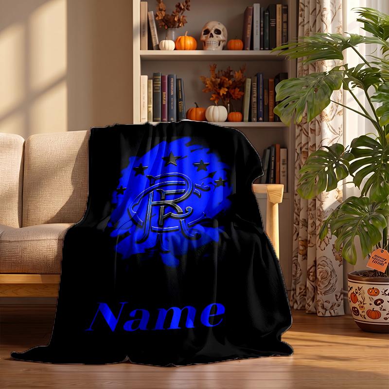 Rangers Fc Custom Flannel Blankets Soft Warm Cozy Throws for Home Decor Holiday Gifts
