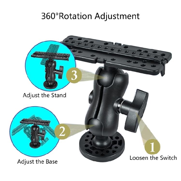 360 Degrees Rotation Fish Finder Holder Universal Kayak Plate Fish Finder Mount