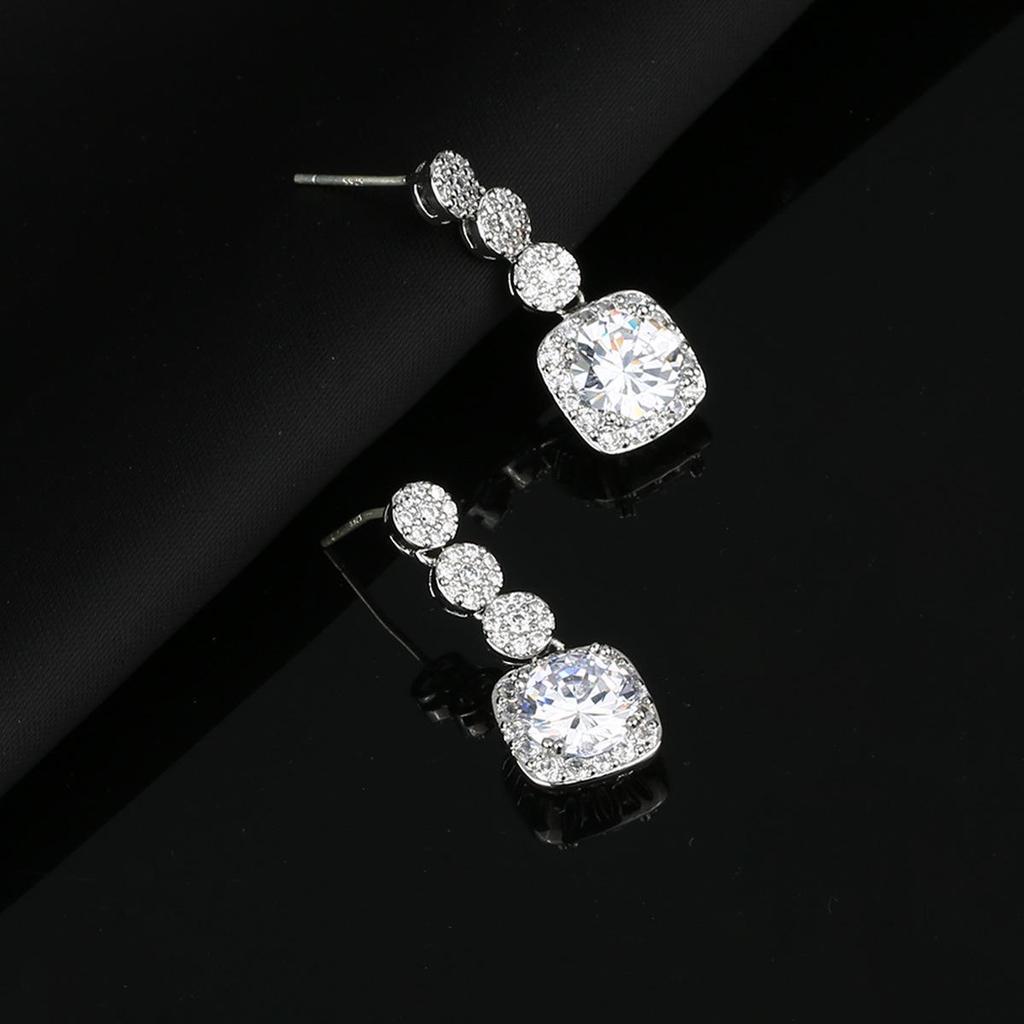 Elegant Long Tassel Zircon Stud Earrings - Women's Exquisite Circle Jewelry