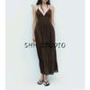 Summer New Product Women's Clothes Vacation Style Cotton Bowknot Decoration Tulle Open Back Midi Skirt Dress 0881220