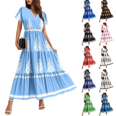 Women's Flowy Dresses Women's Summer Dresses Casual Short Sleeve Maxi Dresses Formal Maxi Dresses