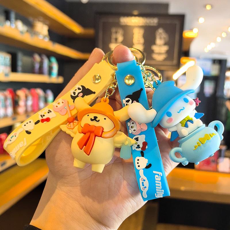 New Magical Cute Cartoon Sanrio Keychain Hello Kitty Doll Kurorumi Key Ring Schoolbag Y2k Fashion Toys Anime Cartoon Frind