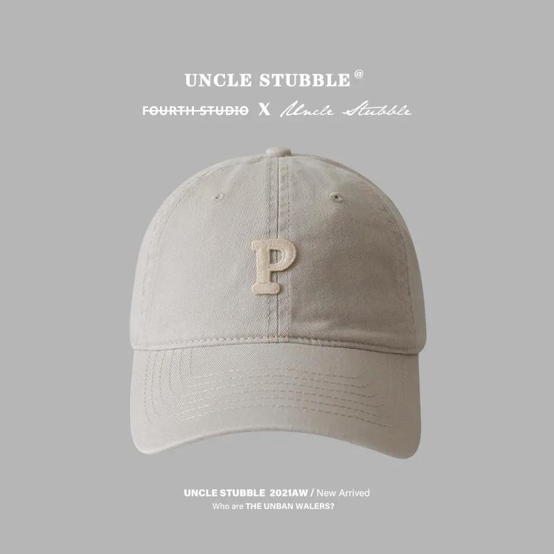 Letter P Embroidered hats Baseball Caps for Men and Woman's Adjustable Casual Cotton Sun Hats  Solid Color Visor Hats