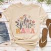 Mama Floral Shirt Women Mom Vintage Boho Wild Flowers Graphic Tshirt Cottagecore Gardening Tops Mothers Day Gift Casual Tee