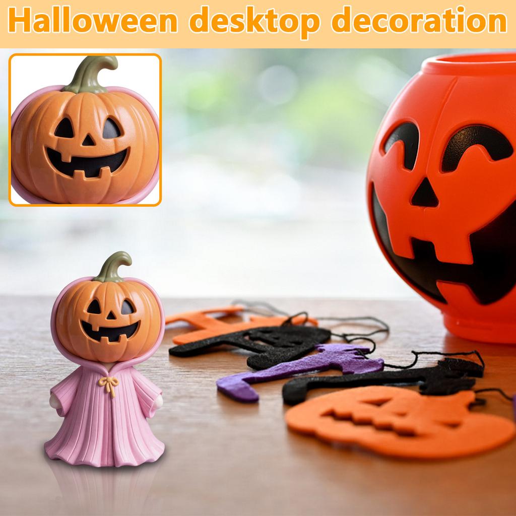 Halloween Pink/ Pumpkin Ghost/ Resin Craft Ornament Cute Style Three Dimensional Decoration Cute And Eye Catching