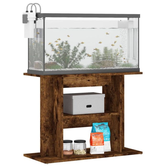 VidaXL Aquarium Stand Smoked Oak 80x35x60 Cm Engineered Wood 833580