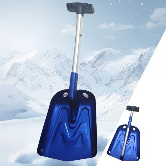 Car Snow Shovel Lightweight Aluminum Alloy Foldable Snow Shovel with Ergonomic Non-Slip D-Handle Snow Removal Gardening Tool