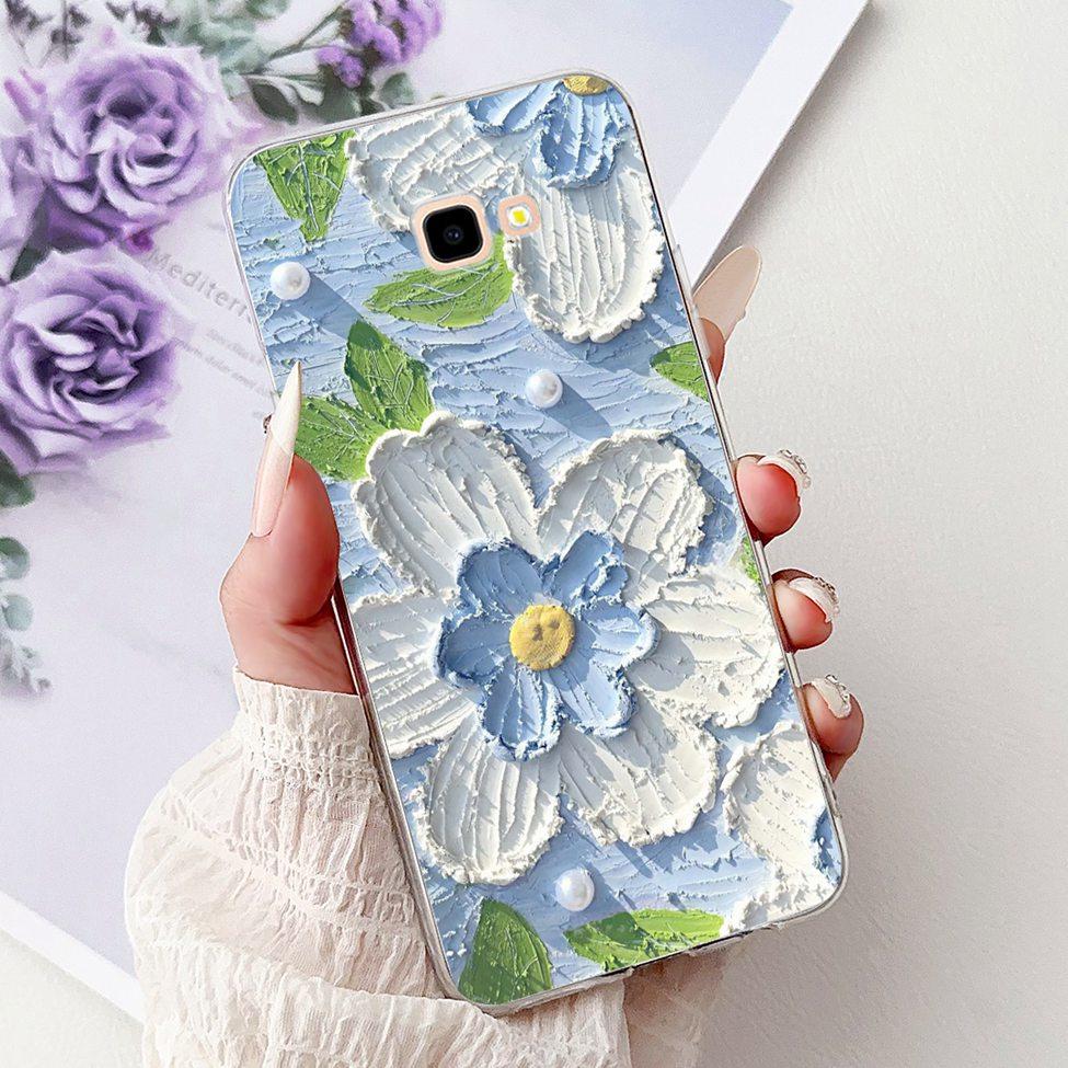 For Samsung J4 Plus Case Clear Cute Fashion Flowers Cool Painted Back Cover For Samsung Galaxy J4+ Phone Case SM-J415F SM-J415G