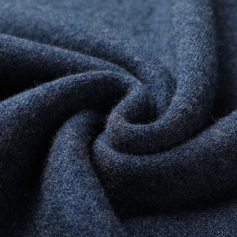 Hengyuanxiang Men's 100% Wool Zipper Half-High Collar Sweater