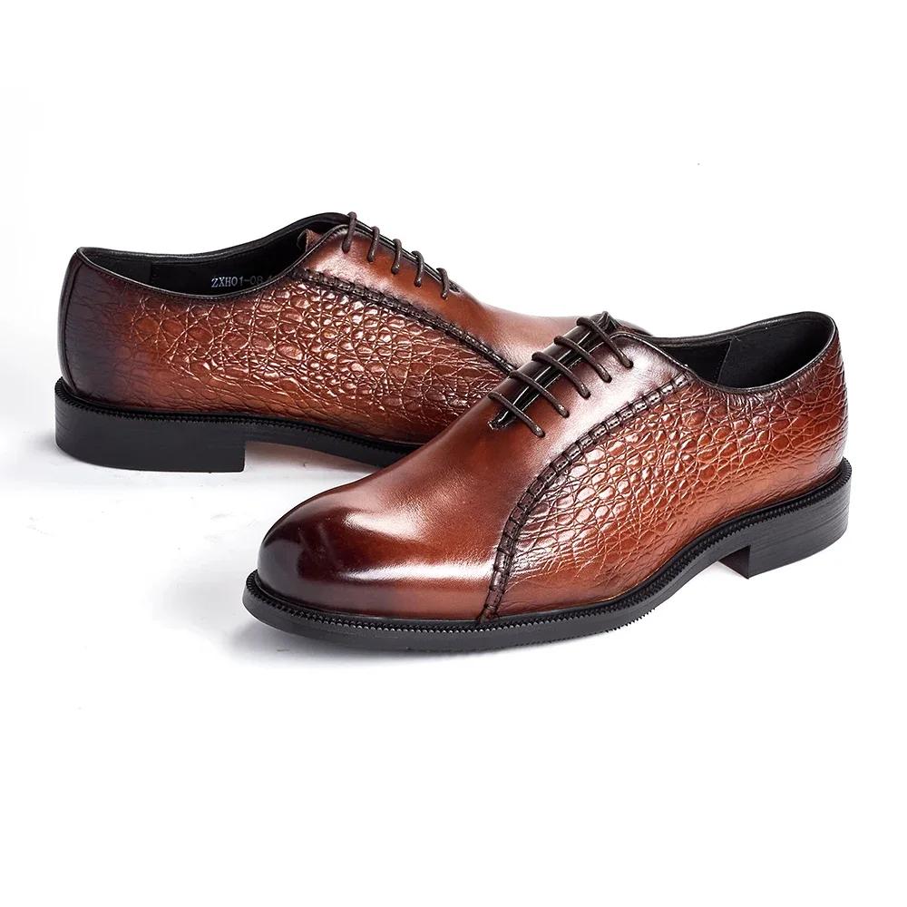 Fashion Men's Genuine Leather Dress Shoes Comfortable Python Pattern Formal Handmade Suitable for Dinner Parties And Weddings