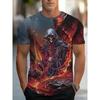 Modisches Herren-Rundhals-Kurzarm-3D-Casual-Farbprint-Casual-Kurzarm-Rundhals-T-Shirt