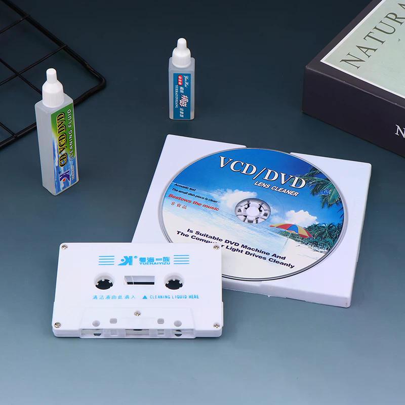Nettoyeur de Lentille pour Lecteur CD/DVD/VCD + Nettoyeur de Tête de Cassette - Démagnétiseur Humide/Sec pour Accessoires de Lecteur Audio Vidéo