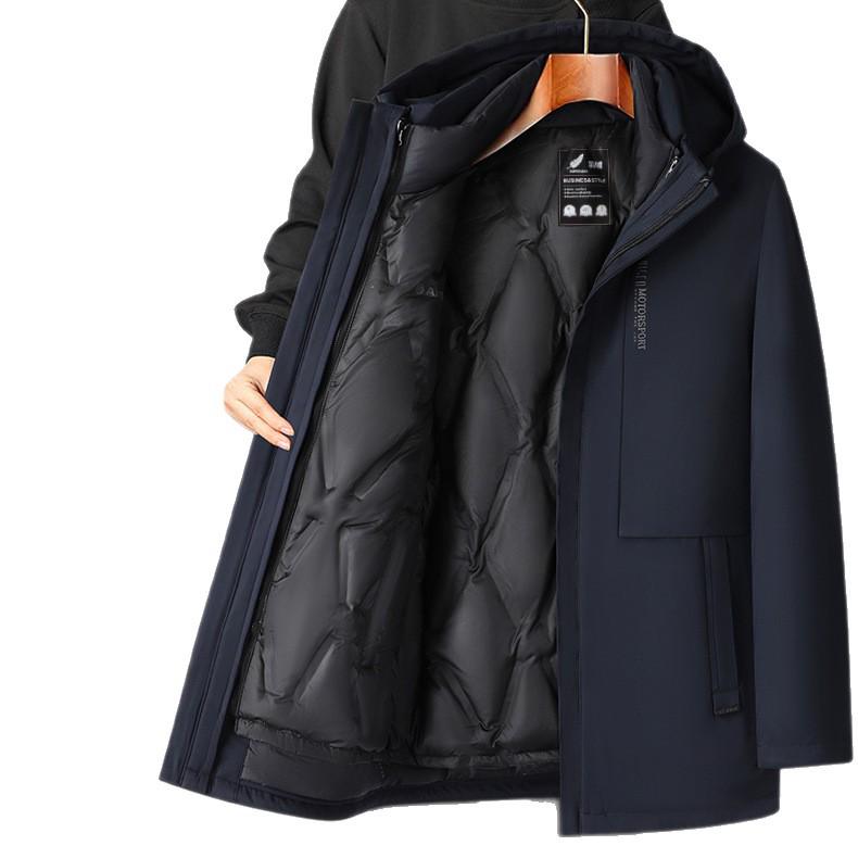 Men's Winter Goose Down Jacket with Detachable Liner - Three Ways to Wear, Warm, Casual Business Style, Perfect for Dads