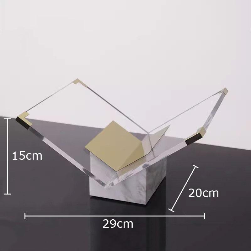 Minimalist Acrylic Transparent Bookshelf File Book Organizer Shelves Marble Base Magazine Holder Book Rack Modern Home Decor