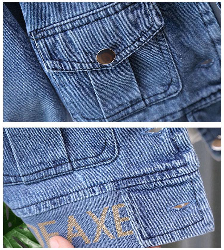 Children's Denim Spring & Autumn Outfit: Fashionable Korean Style Two-Piece Set for Boys & Girls