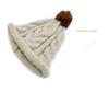 Cat Brother Unisex Korean Style Color Block Pom-Pom Knit Beanie - Warm Wool Hat for Kids, Autumn/Winter