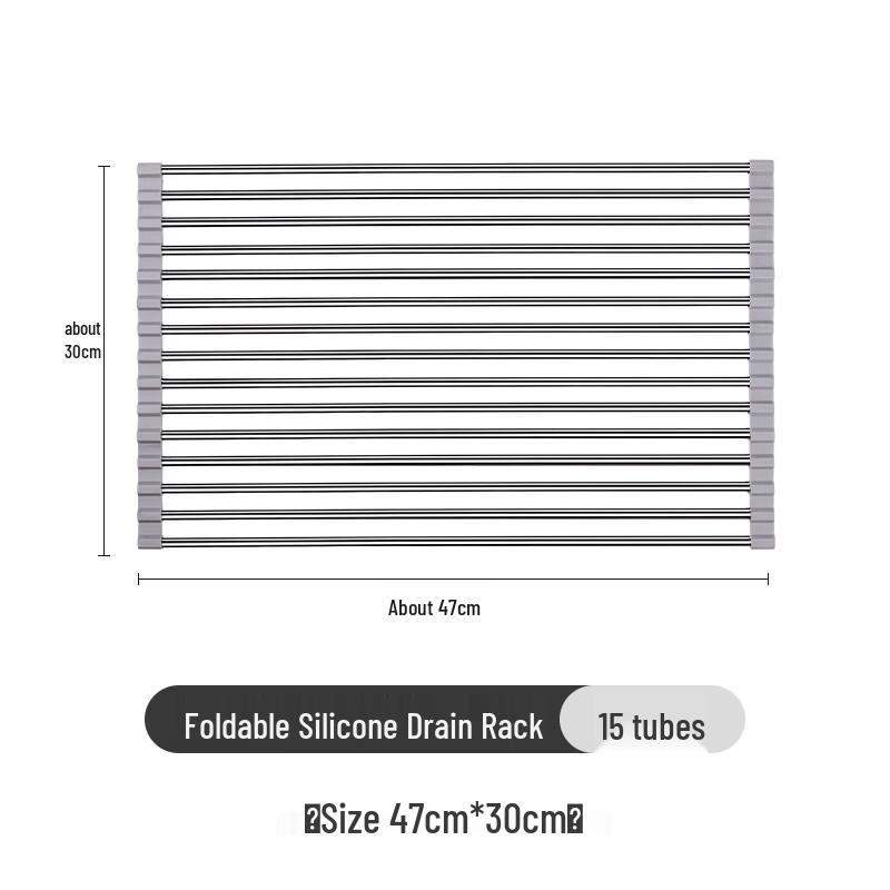 

Foldable Over-Sink Dish Drying Rack with Knife Holder