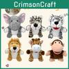 Jungle Animal Hand Puppets Lion Tiger Deer Monkey Plush Toys For Kids